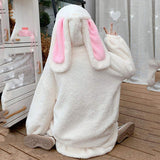 Style Autumn Winter Women Warm Jacket Rabbit Ears Hooded