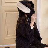 Style Autumn Winter Women Warm Jacket Rabbit Ears Hooded