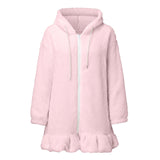 Style Autumn Winter Women Warm Jacket Rabbit Ears Hooded