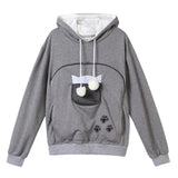 Women Hoodies Sweatshirt Sport Style Casual Funny Cat
