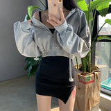 Autumnal Hooded Zipper Sweaters Outerwear for Women