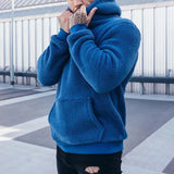Men's Autumn Plush Hoodies Big And Tall Solid Color Sweatshirts