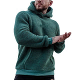 Men's Autumn Plush Hoodies Big And Tall Solid Color Sweatshirts