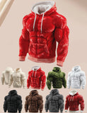 Muscle Line Flannel Hooded 3D Muscle Fuzzy Cotton Hoodie