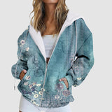 Fashion Gradient Zipper Jacket Women Hoodie Coat Tops