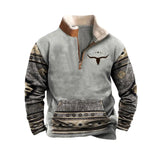 Cowboy Sweatshirt Vintage Print Menswear Hoodie Sweater