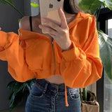 Autumnal Hooded Zipper Sweaters Outerwear for Women