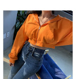 Autumnal Hooded Zipper Sweaters Outerwear for Women