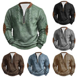 Mens Outdoor Casual Long Sleeved Hoodless Standing Hoodie