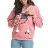 Women Hoodies Sweatshirt Sport Style Casual Funny Cat