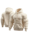 Muscle Line Flannel Hooded 3D Muscle Fuzzy Cotton Hoodie