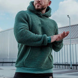 Men's Autumn Plush Hoodies Big And Tall Solid Color Sweatshirts
