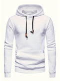 Men's Casual Solid Pullover Hooded Sweatshirt Pocket