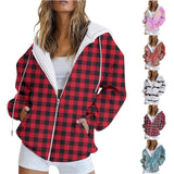 Fashion Gradient Zipper Jacket Women Hoodie Coat Tops