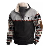 Cowboy Sweatshirt Vintage Print Menswear Hoodie Sweater
