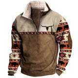 Cowboy Sweatshirt Vintage Print Menswear Hoodie Sweater