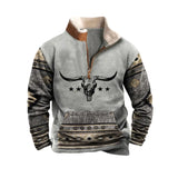 Cowboy Sweatshirt Vintage Print Menswear Hoodie Sweater