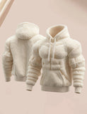 Muscle Line Flannel Hooded 3D Muscle Fuzzy Cotton Hoodie