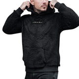 Men's Autumn Plush Hoodies Big And Tall Solid Color Sweatshirts