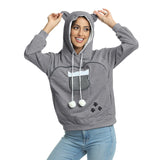 Women Hoodies Sweatshirt Sport Style Casual Funny Cat
