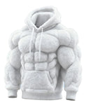 Muscle Line Flannel Hooded 3D Muscle Fuzzy Cotton Hoodie