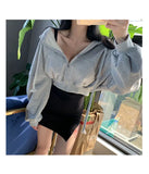 Autumnal Hooded Zipper Sweaters Outerwear for Women