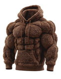 Muscle Line Flannel Hooded 3D Muscle Fuzzy Cotton Hoodie