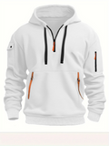 Multi Pocket Zipper Fleece Hooded Casual Shirt for Men