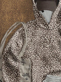 Leopard Print Oversized Hoodie for Women Sweatshirt