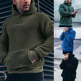 Men's Autumn Plush Hoodies Big And Tall Solid Color Sweatshirts