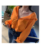 Autumnal Hooded Zipper Sweaters Outerwear for Women