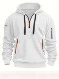 Multi Pocket Zipper Fleece Hooded Casual Shirt for Men