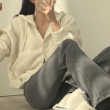 Women's Zipper Hooded Faux Lamb Velvet SweatSirt